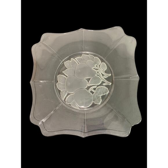 Imperial Glass Other - Intaglio Fruit Imperial Glass 1970s Clear Torte Plate. 11.25 Inches